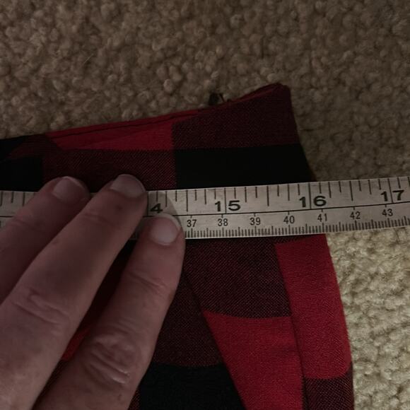 Red Buffalo Plaid Lined Pants | Holiday Party Punk Chic | Size 6 - Picture 6 of 6